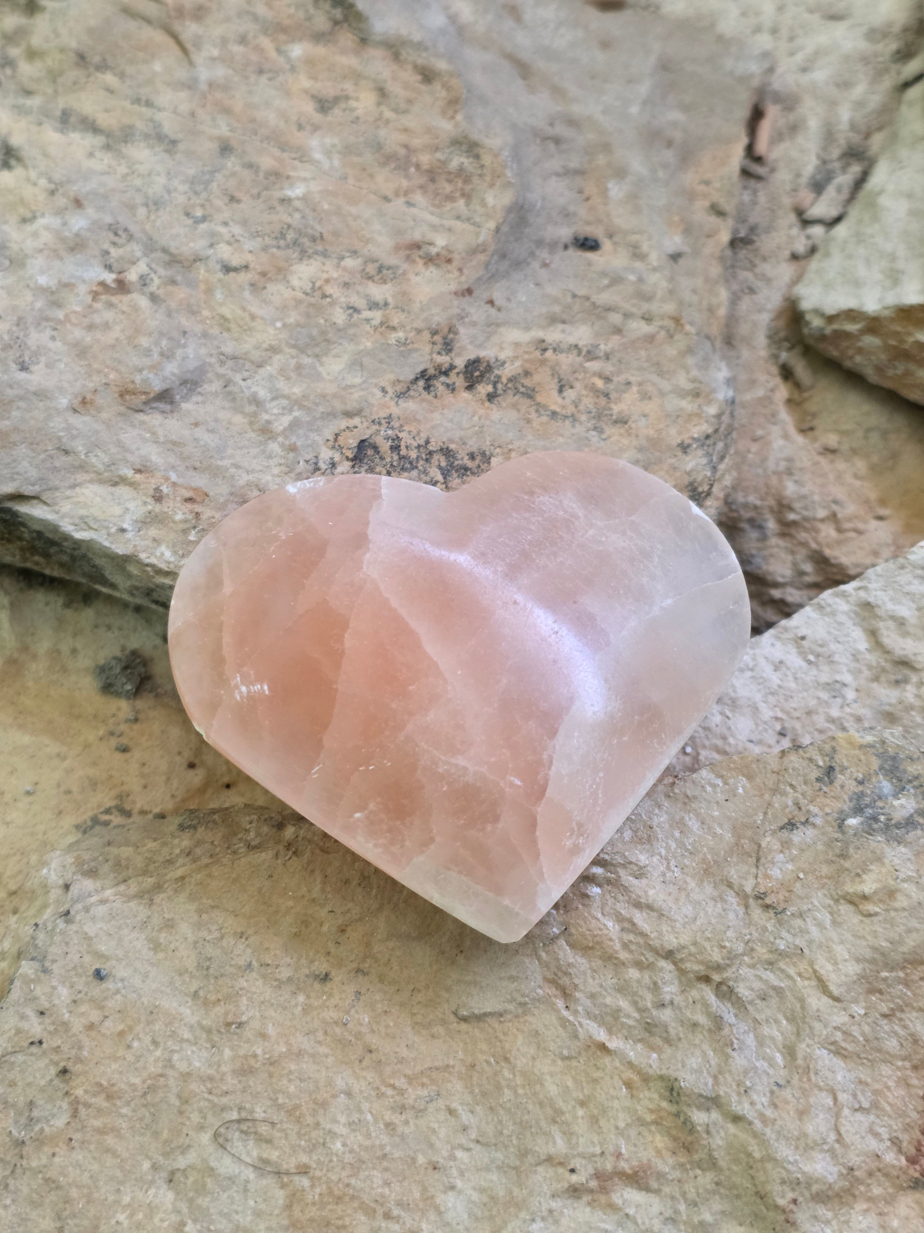 Coração de Selenite Laranja