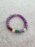 Pulseira 7 Chakras e Quartz  Lavanda